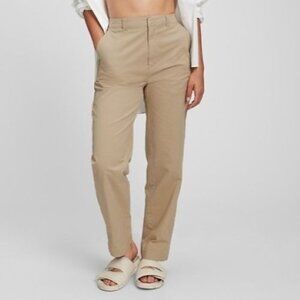 Gap Womens Straight Up Khaki Pants Tan Beige High Rise Stretch Sz 8 Preppy Leg